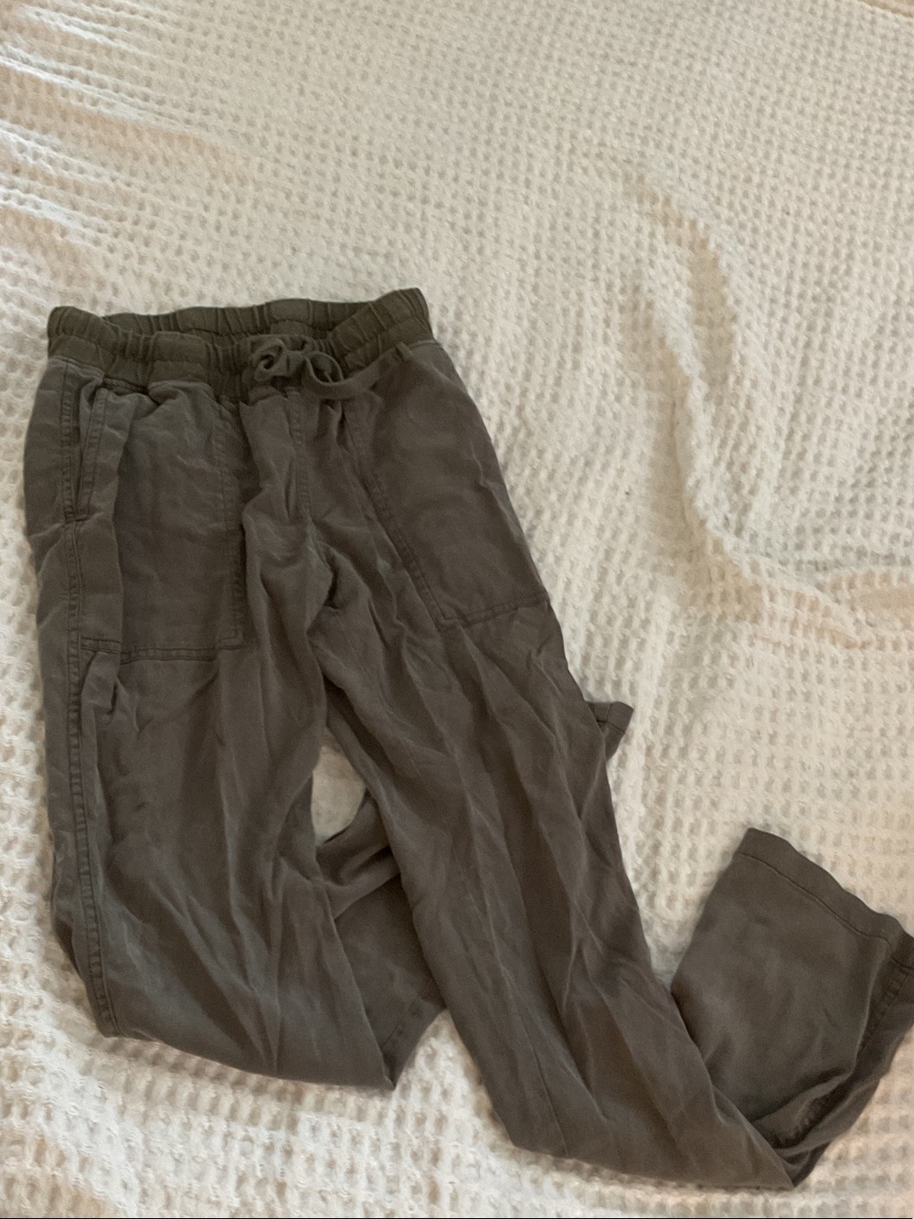 Roots Olive Green Drawstring Joggers